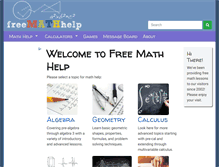 Tablet Screenshot of freemathhelp.com